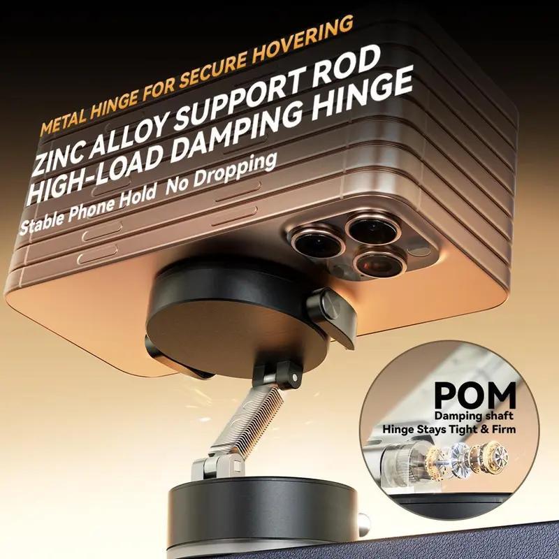 Upgraded Wireless Magnetic 360 Degree Rotating Adjustable Folding Car Phone Holder Strong Suction Power Is Suitable For Magsafe And All Smartphones