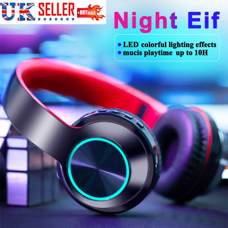 Wireless Bluetooth Headphones Over-Ear Noise Canceling All Devices UK